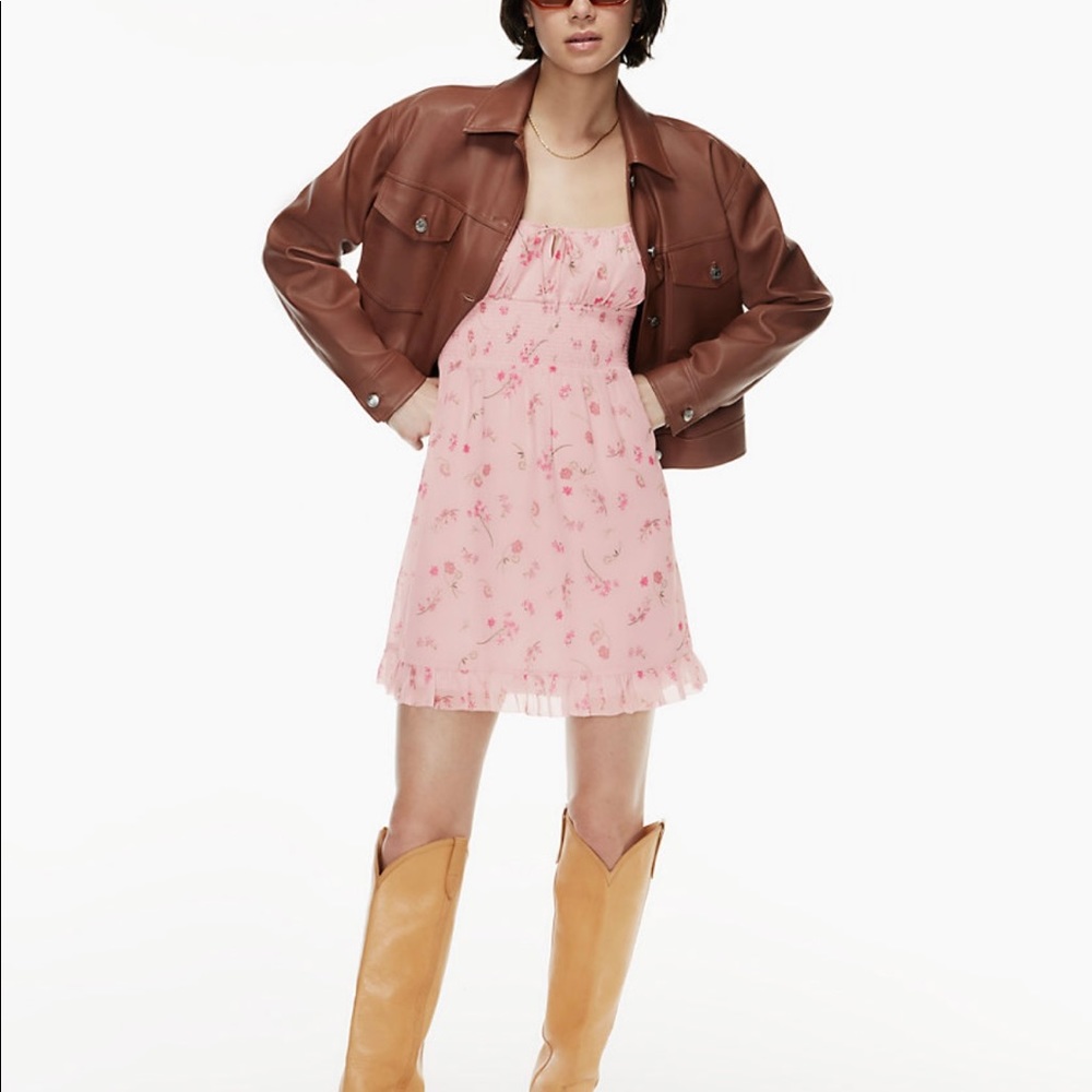Aritzia Genoa mini dress in pink